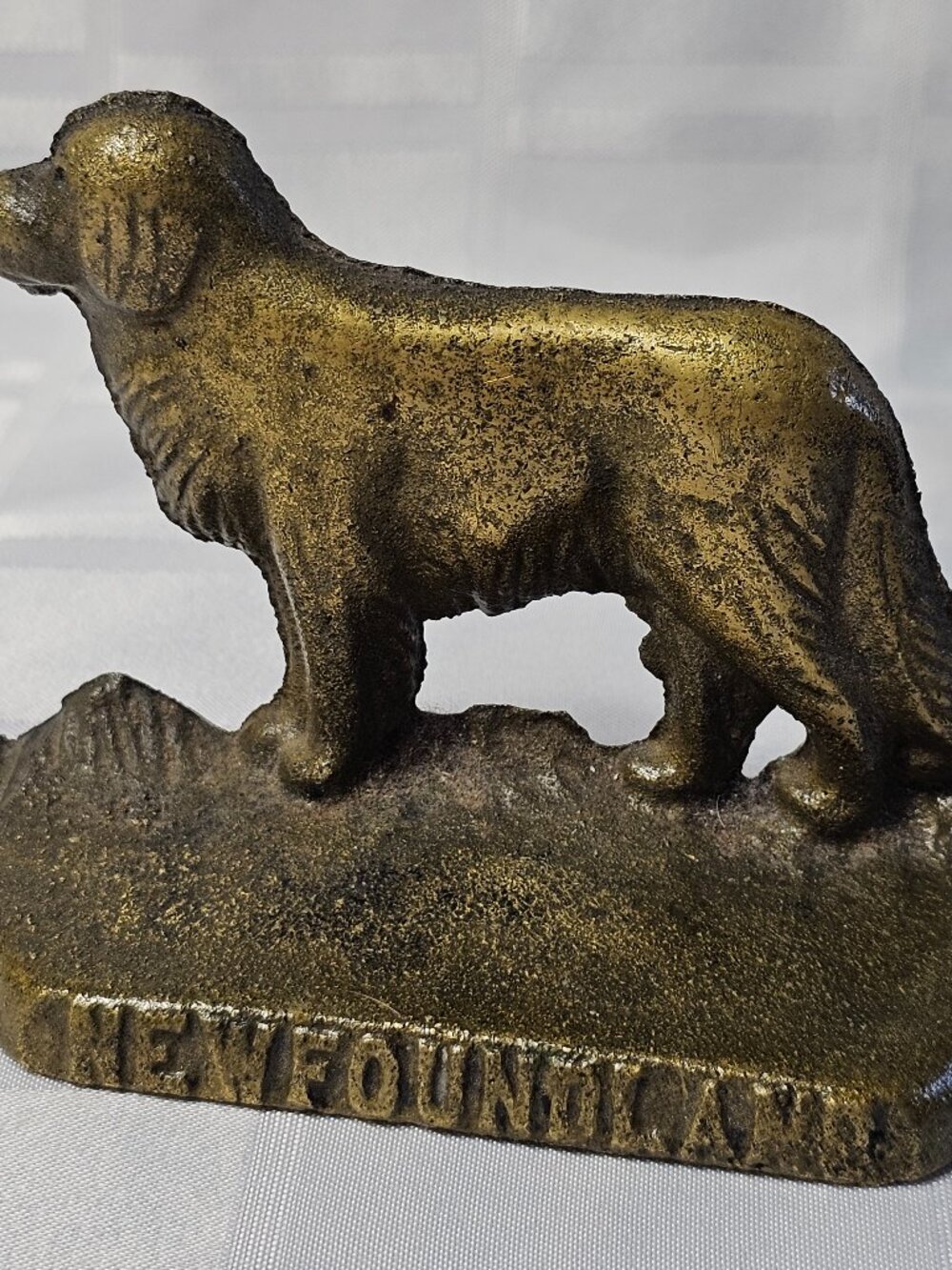 NEWFOUNDLAND NAFCO DOG BOOKEND CAST VINTAGE HOME DECOR CANADA ANTIQUE METAL